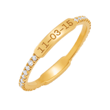 Petit Diamond U-Pave Engraved Ring